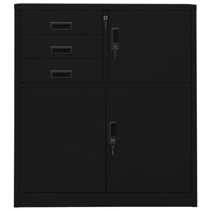 Armadio per Ufficio Nero 90x40x102 cm in Acciaio | homemem39
