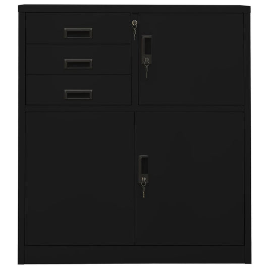 Armadio per Ufficio Nero 90x40x102 cm in Acciaio | homemem39
