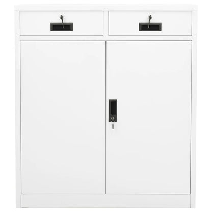 Armadio per Ufficio Bianco 90x40x102 cm in Acciaio | homemem39