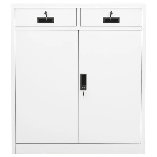 Armadio per Ufficio Bianco 90x40x102 cm in Acciaio - homemem39