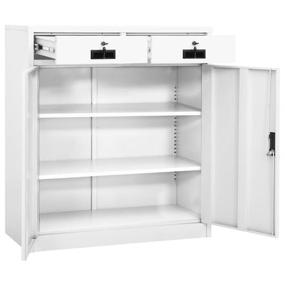 Armadio per Ufficio Bianco 90x40x102 cm in Acciaio | homemem39