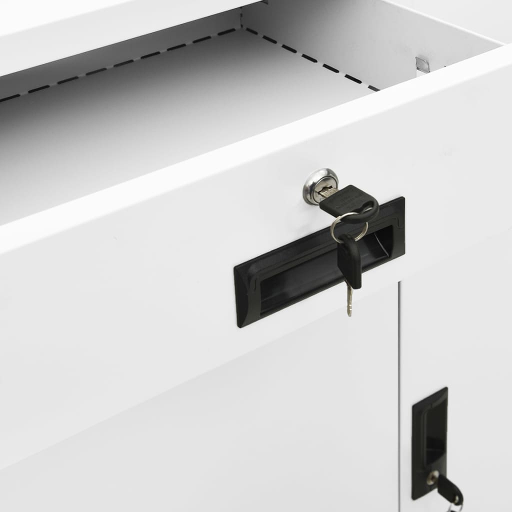Armadio per Ufficio Bianco 90x40x102 cm in Acciaio | homemem39