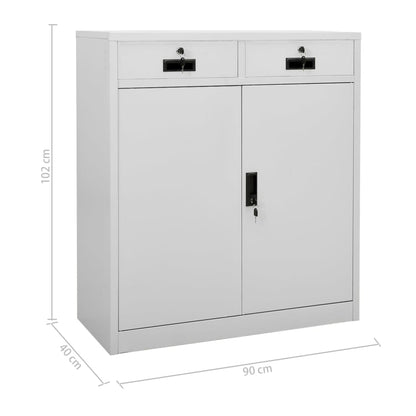 Armadio per Ufficio Grigio Chiaro 90x40x102 cm in Acciaio | homemem39