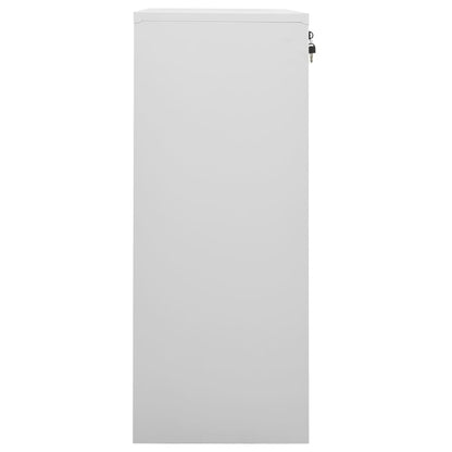 Armadio per Ufficio Grigio Chiaro 90x40x102 cm in Acciaio | homemem39