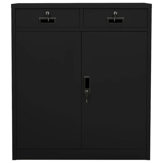 Armadio per Ufficio Nero 90x40x102 cm in Acciaio | homemem39