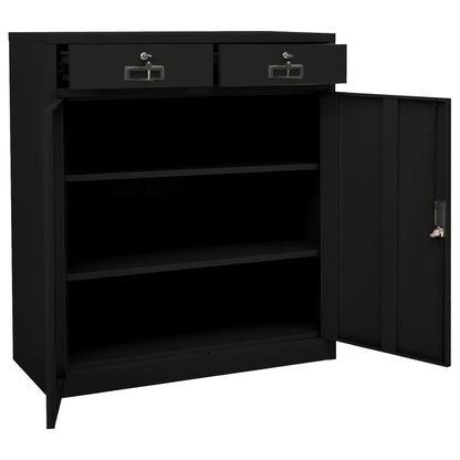 Armadio per Ufficio Nero 90x40x102 cm in Acciaio | homemem39