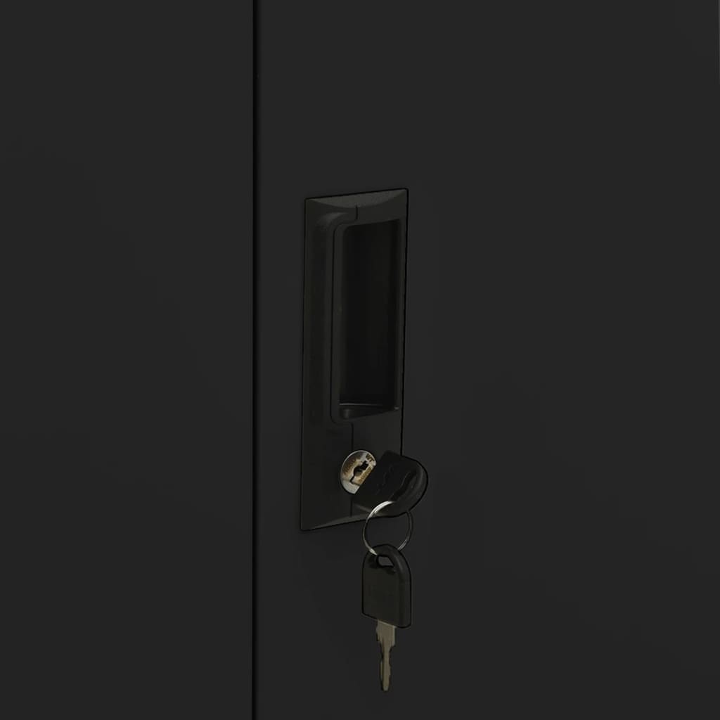 Armadio per Ufficio Nero 90x40x102 cm in Acciaio - homemem39