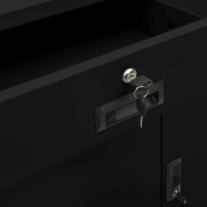 Armadio per Ufficio Nero 90x40x102 cm in Acciaio | homemem39