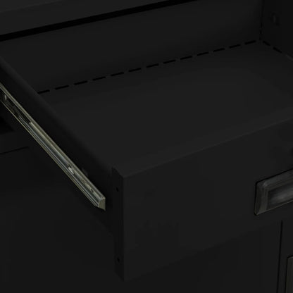 Armadio per Ufficio Nero 90x40x102 cm in Acciaio | homemem39