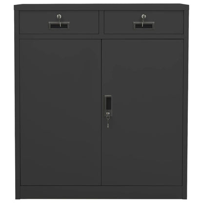 Armadio per Ufficio Antracite 90x40x102 cm in Acciaio | homemem39