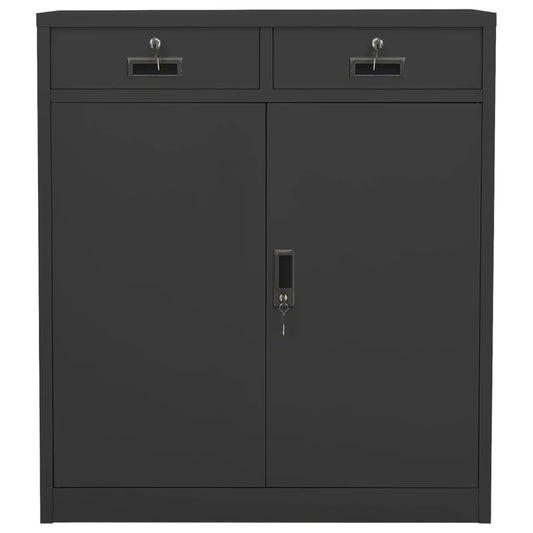 Armadio per Ufficio Antracite 90x40x102 cm in Acciaio | homemem39