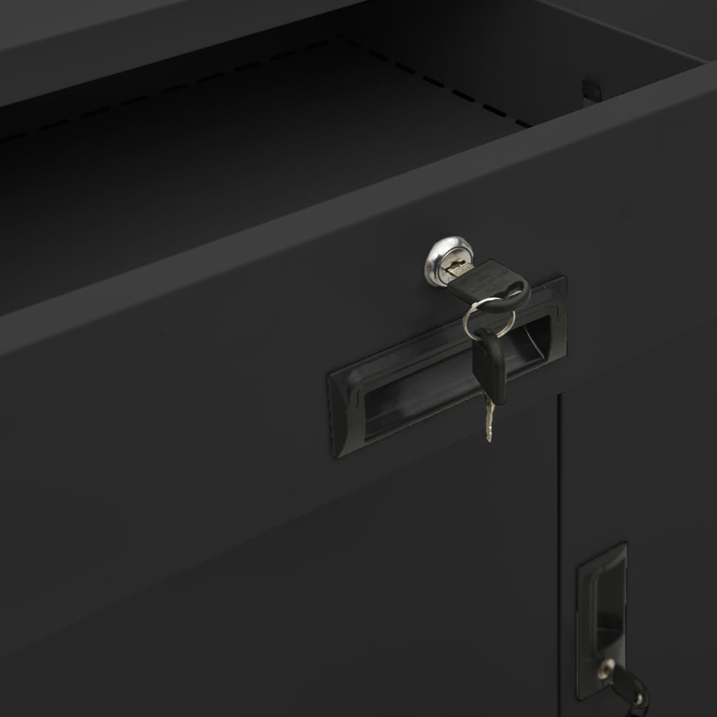 Armadio per Ufficio Antracite 90x40x102 cm in Acciaio | homemem39