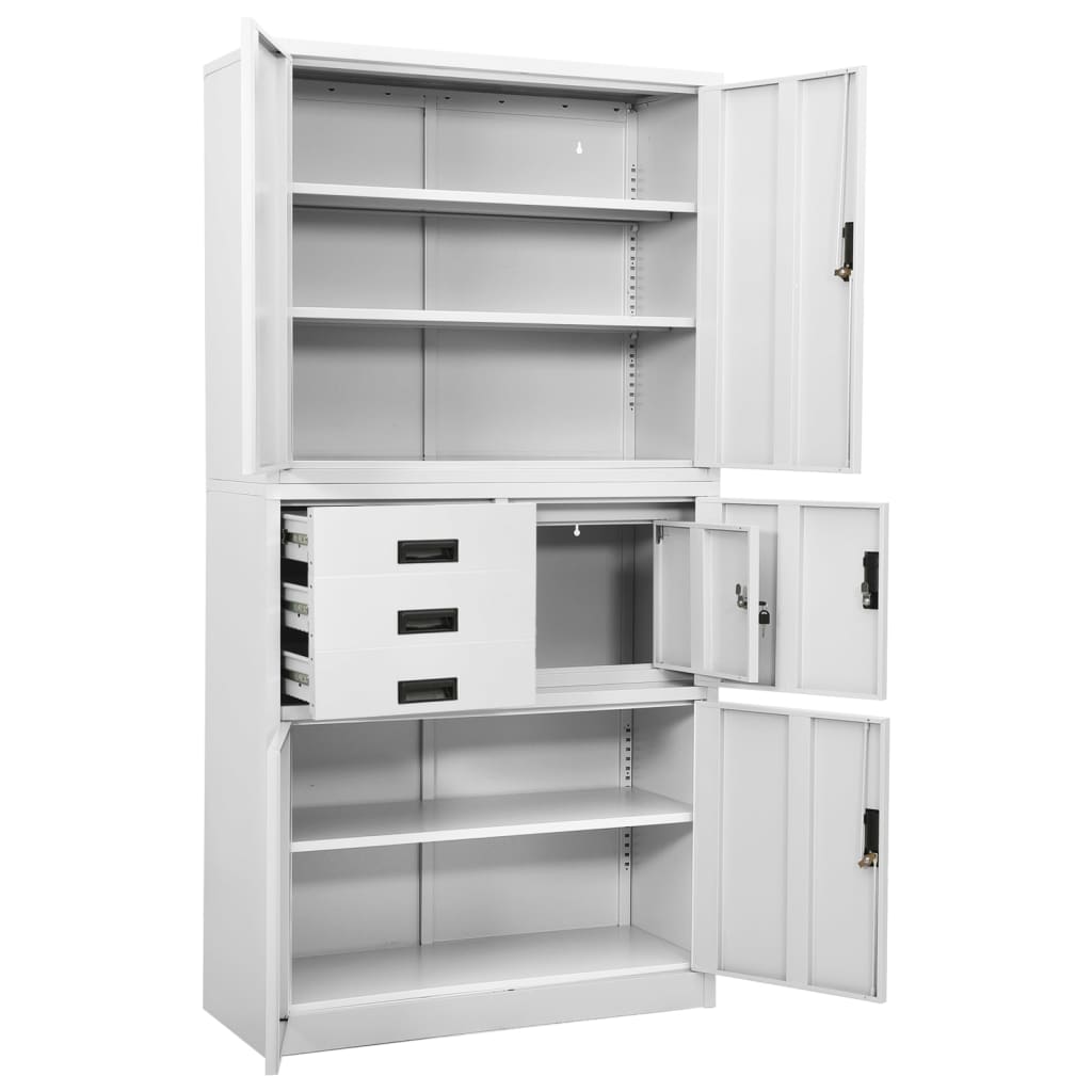 Armadio per Ufficio Bianco 90x40x180 cm in Acciaio | homemem39