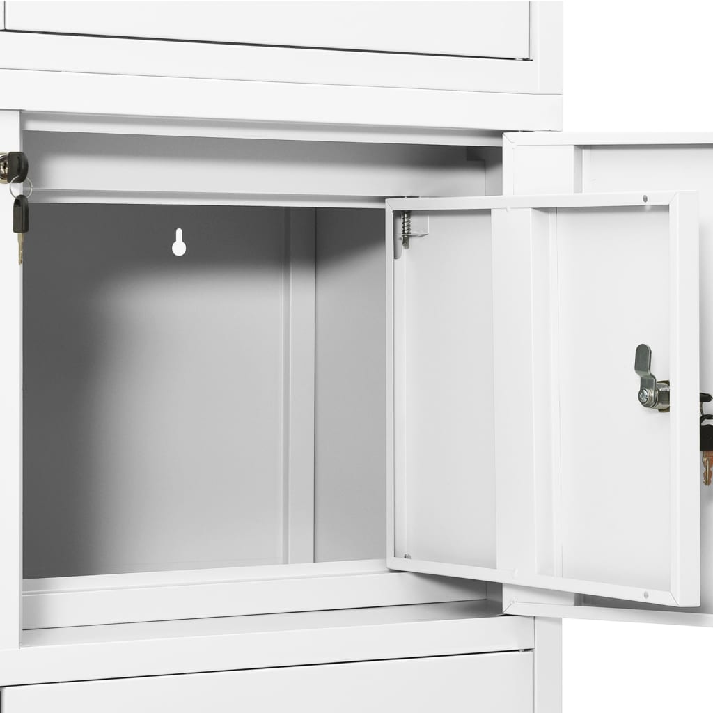 Armadio per Ufficio Bianco 90x40x180 cm in Acciaio | homemem39