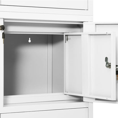 Armadio per Ufficio Bianco 90x40x180 cm in Acciaio | homemem39