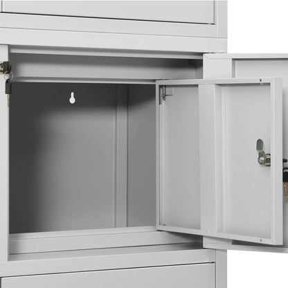 Armadio per Ufficio Grigio Chiaro 90x40x180 cm in Acciaio | homemem39