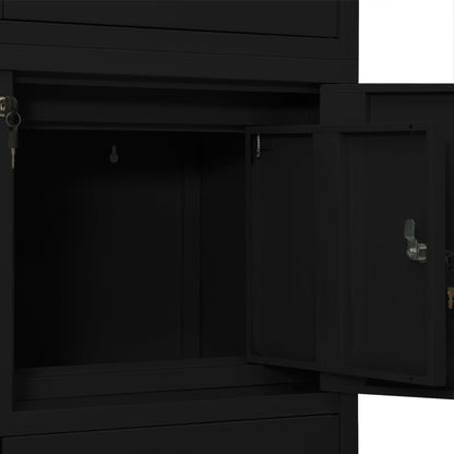 Armadio per Ufficio Nero 90x40x180 cm in Acciaio | homemem39