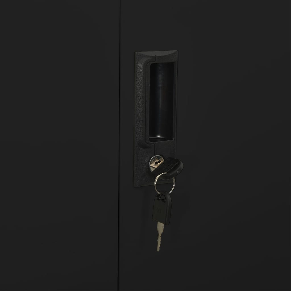 Armadio per Ufficio Nero 90x40x180 cm in Acciaio | homemem39