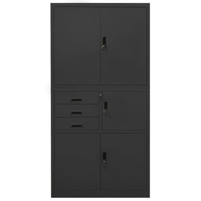 Armadio per Ufficio Antracite 90x40x180 cm in Acciaio | homemem39