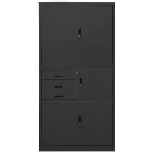 Armadio per Ufficio Antracite 90x40x180 cm in Acciaio | homemem39