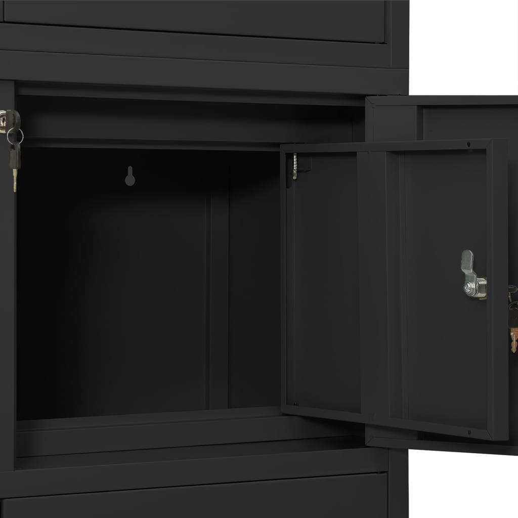 Armadio per Ufficio Antracite 90x40x180 cm in Acciaio | homemem39