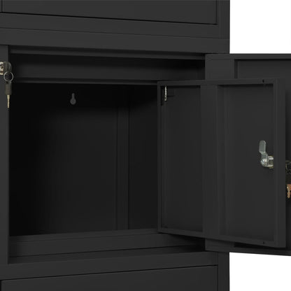 Armadio per Ufficio Antracite 90x40x180 cm in Acciaio | homemem39