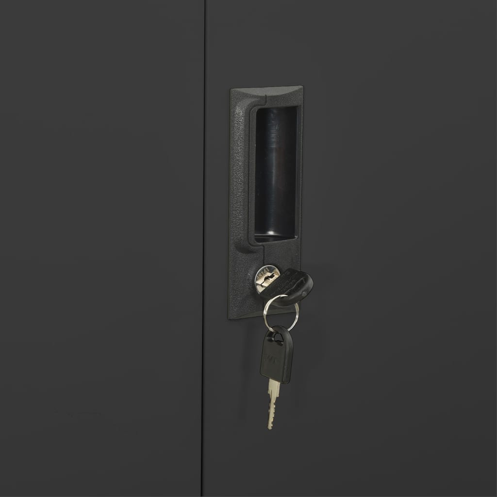 Armadio per Ufficio Antracite 90x40x180 cm in Acciaio | homemem39