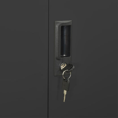 Armadio per Ufficio Antracite 90x40x180 cm in Acciaio | homemem39