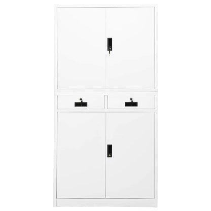 Armadio per Ufficio Bianco 90x40x180 cm in Acciaio | homemem39