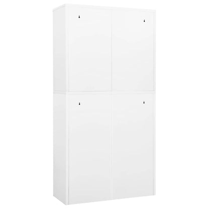 Armadio per Ufficio Bianco 90x40x180 cm in Acciaio | homemem39