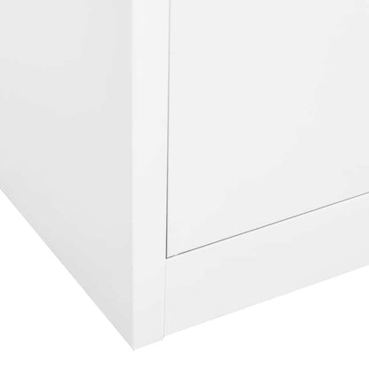 Armadio per Ufficio Bianco 90x40x180 cm in Acciaio | homemem39
