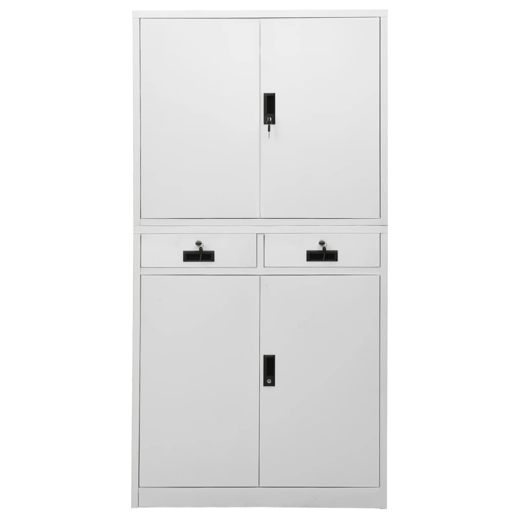 Armadio per Ufficio Grigio Chiaro 90x40x180 cm in Acciaio | homemem39
