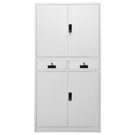 Armadio per Ufficio Grigio Chiaro 90x40x180 cm in Acciaio | homemem39
