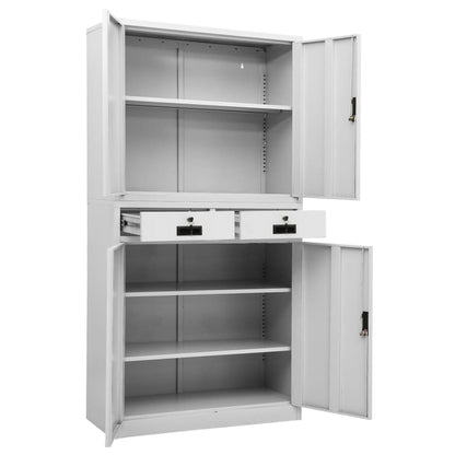 Armadio per Ufficio Grigio Chiaro 90x40x180 cm in Acciaio | homemem39
