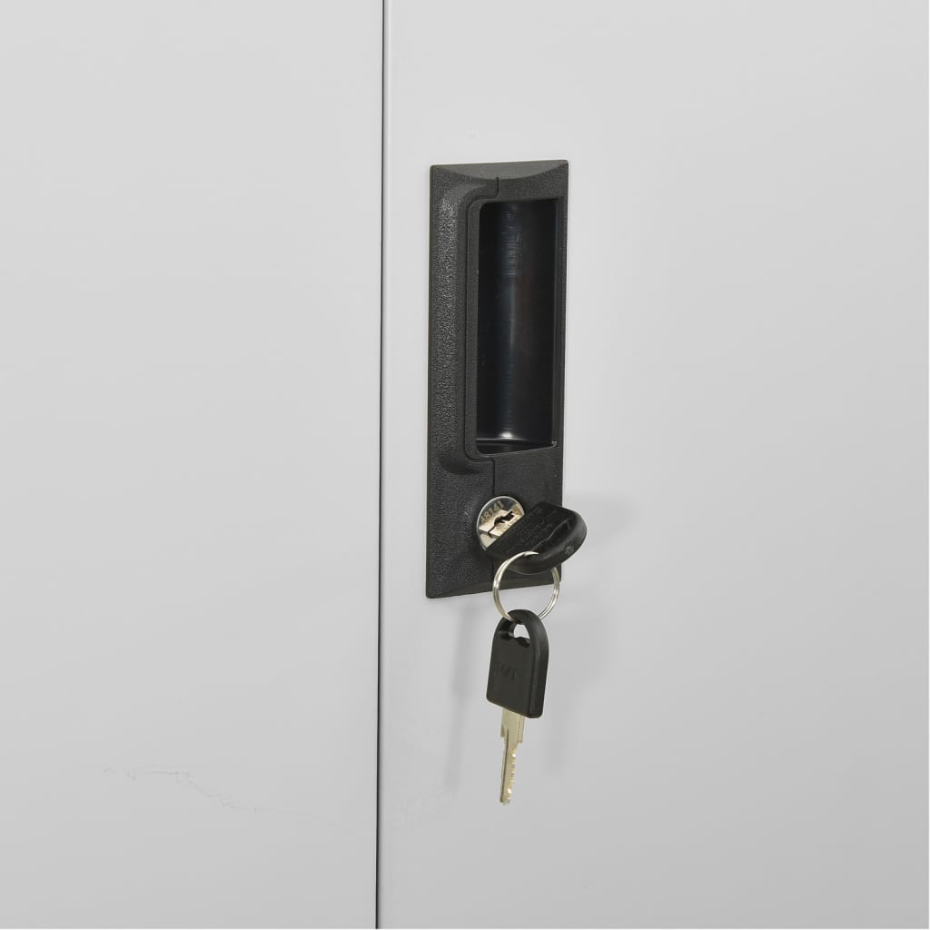 Armadio per Ufficio Grigio Chiaro 90x40x180 cm in Acciaio | homemem39