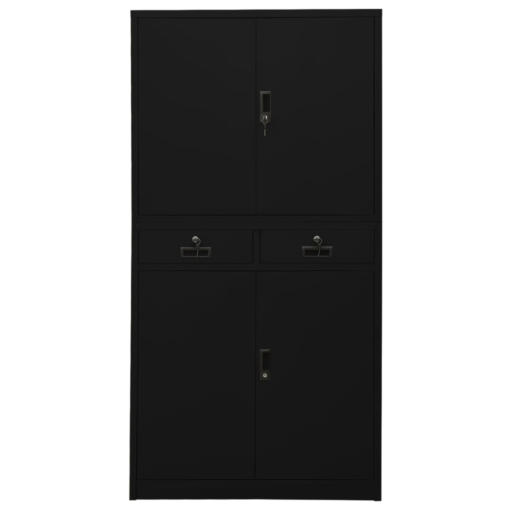 Armadio per Ufficio Nero 90x40x180 cm in Acciaio | homemem39