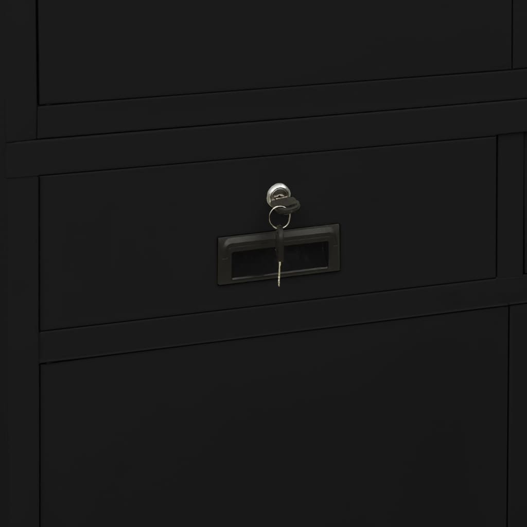 Armadio per Ufficio Nero 90x40x180 cm in Acciaio | homemem39
