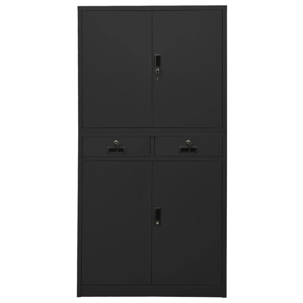 Armadio per Ufficio Antracite 90x40x180 cm in Acciaio | homemem39