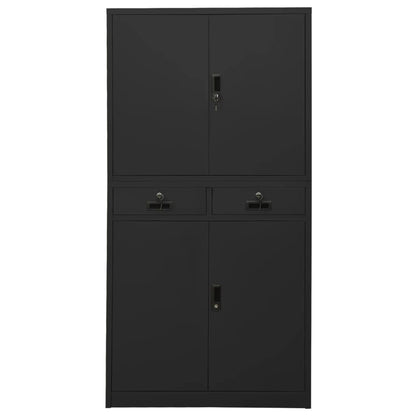 Armadio per Ufficio Antracite 90x40x180 cm in Acciaio | homemem39