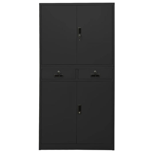 Armadio per Ufficio Antracite 90x40x180 cm in Acciaio | homemem39