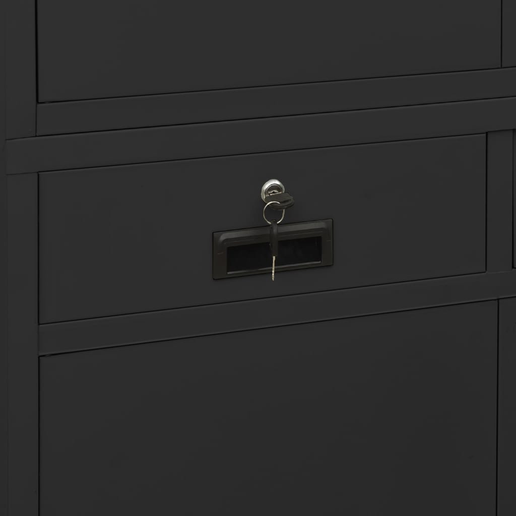 Armadio per Ufficio Antracite 90x40x180 cm in Acciaio | homemem39