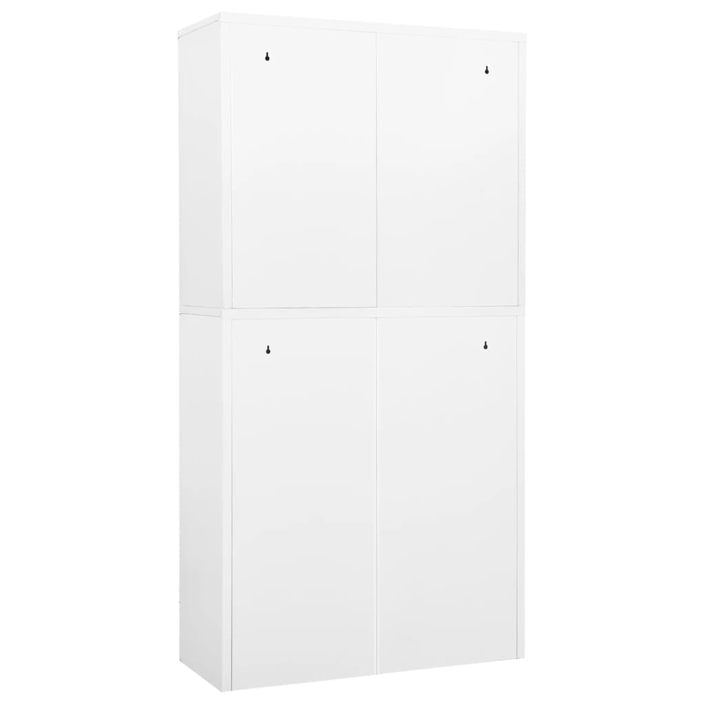 Armadio per Ufficio Bianco 90x40x180 cm in Acciaio e Vetro - homemem39
