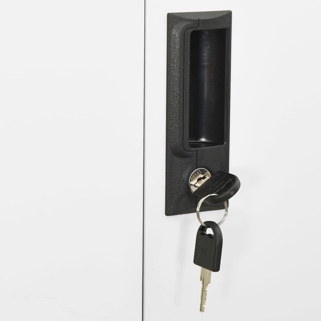 Armadio per Ufficio Bianco 90x40x180 cm in Acciaio e Vetro - homemem39