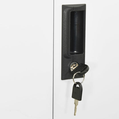 Armadio per Ufficio Bianco 90x40x180 cm in Acciaio e Vetro - homemem39