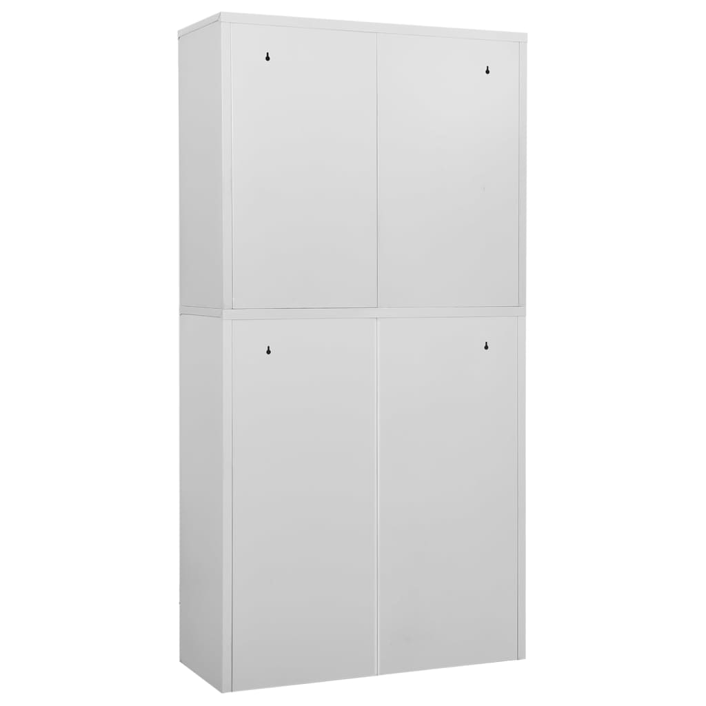 Armadio per Ufficio Grigio Chiaro 90x40x180 cm Acciaio e Vetro | homemem39