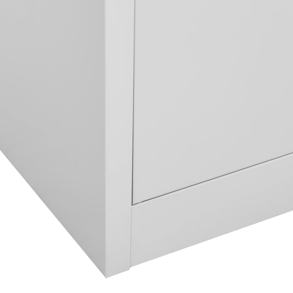 Armadio per Ufficio Grigio Chiaro 90x40x180 cm Acciaio e Vetro | homemem39