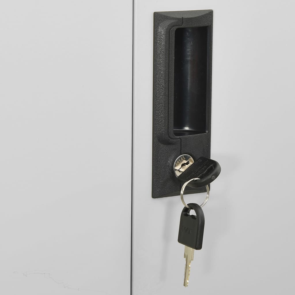 Armadio per Ufficio Grigio Chiaro 90x40x180 cm Acciaio e Vetro | homemem39