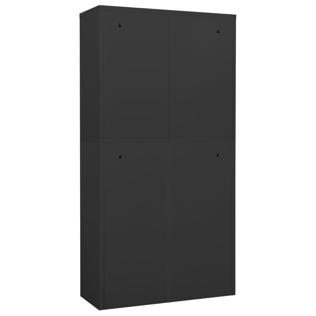 Armadio per Ufficio Antracite 90x40x180 cm in Acciaio e Vetro | homemem39