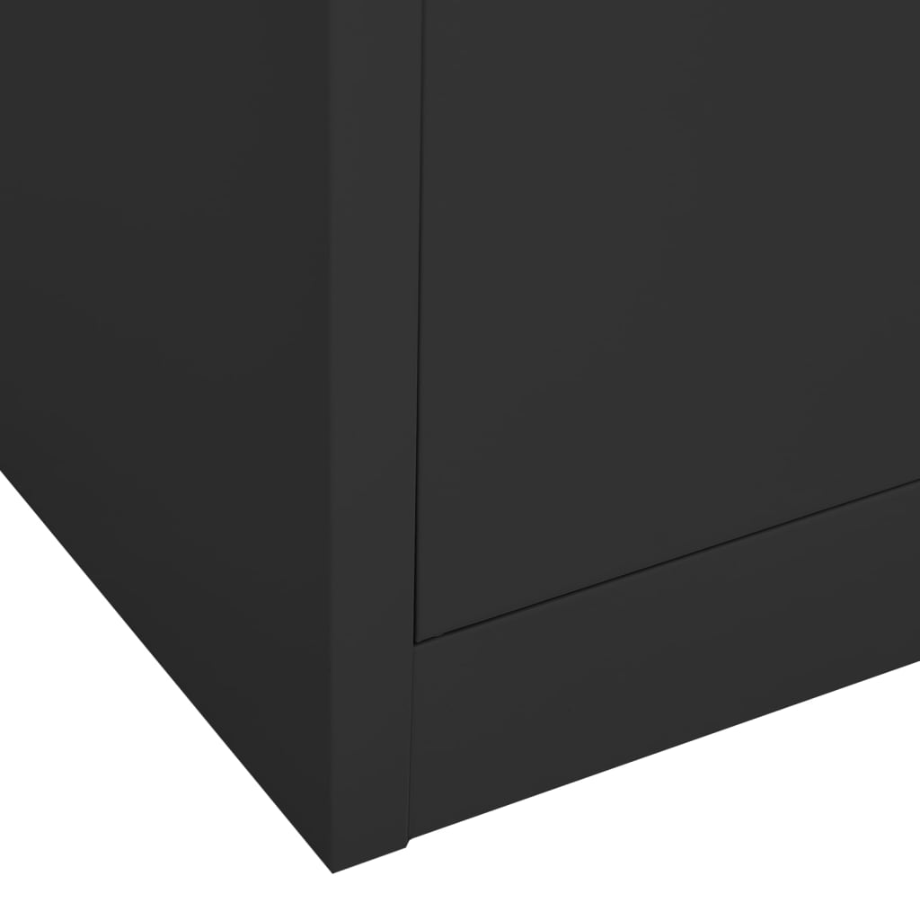 Armadio per Ufficio Antracite 90x40x180 cm in Acciaio e Vetro | homemem39
