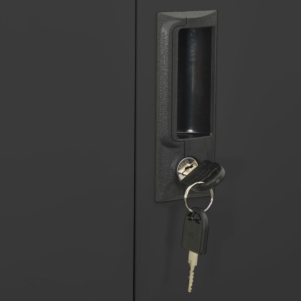 Armadio per Ufficio Antracite 90x40x180 cm in Acciaio e Vetro | homemem39